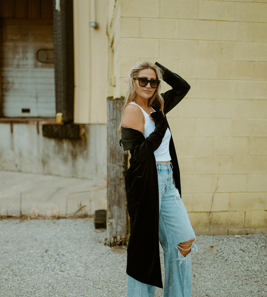 Velvet duster cardigan online