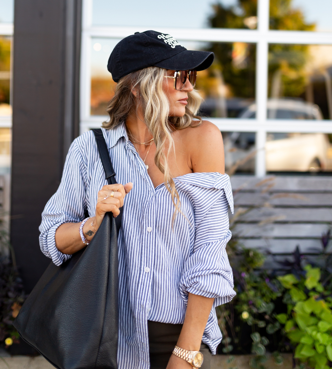 Striped Button-down Shirt (Plus Size)