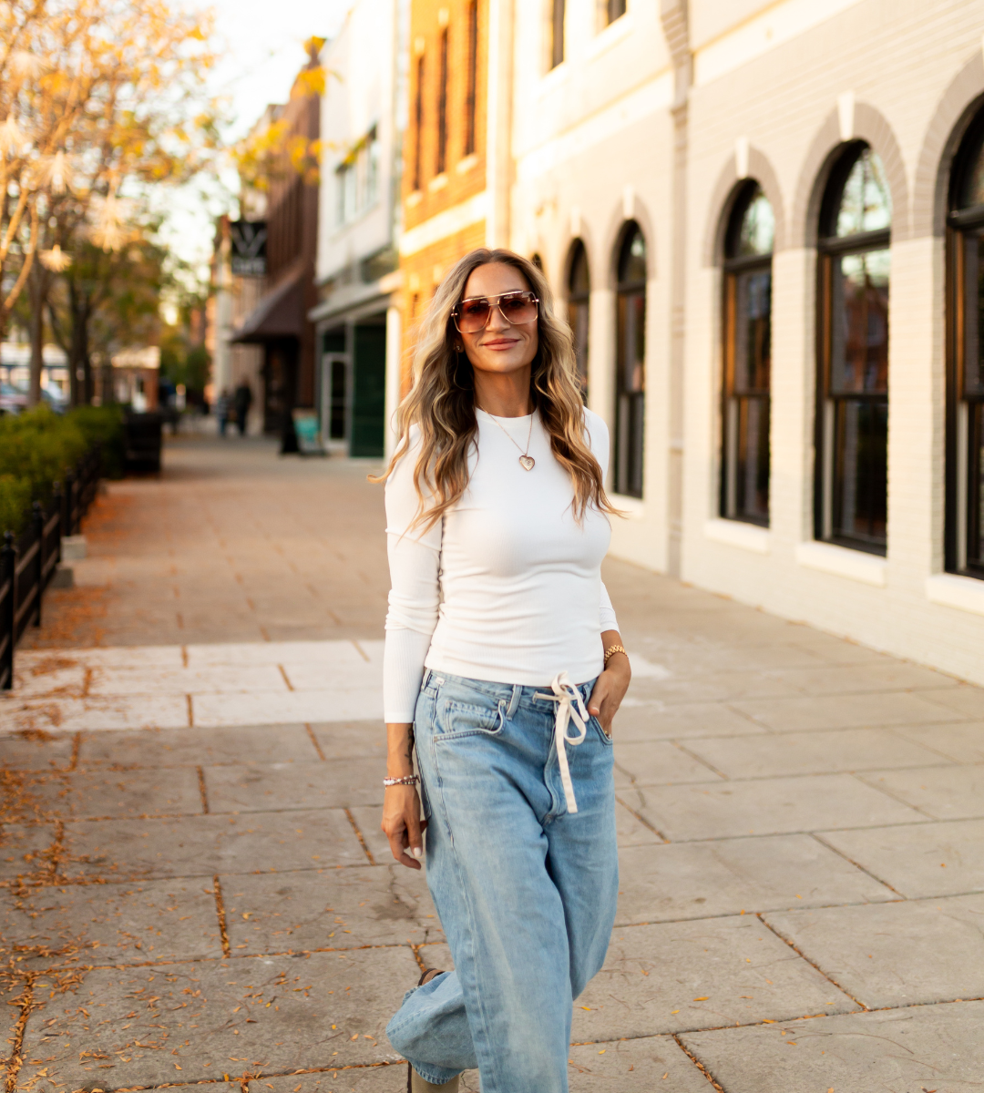 Ribbed Long Sleeved Tee (available in XL)