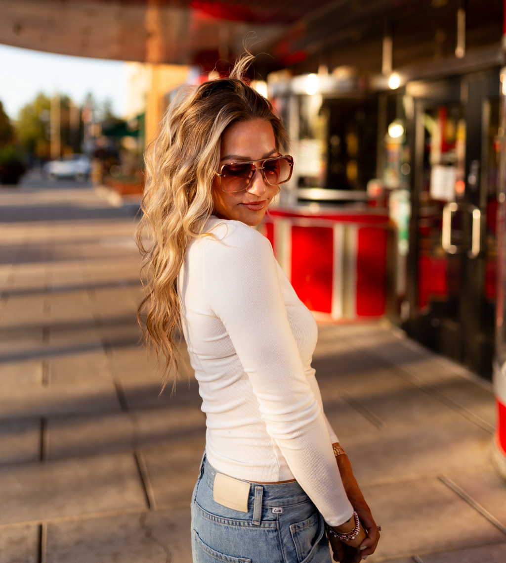 Ribbed Long Sleeved Tee (available in XL)