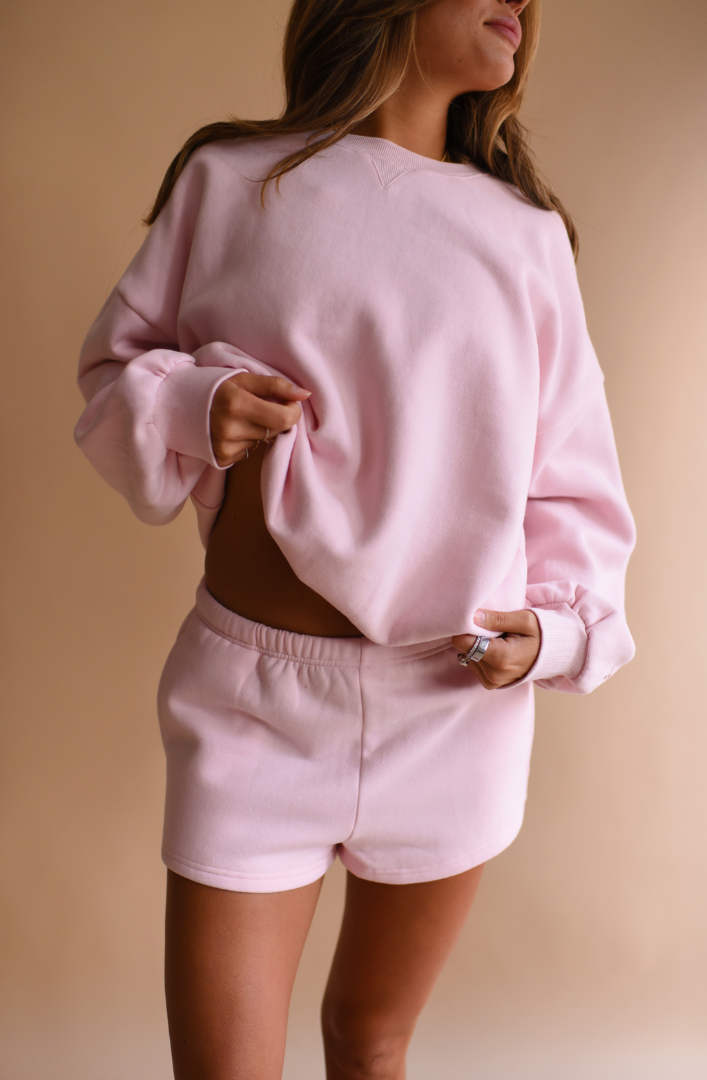 [Blush Pink] Summer Set Fleece Crewneck