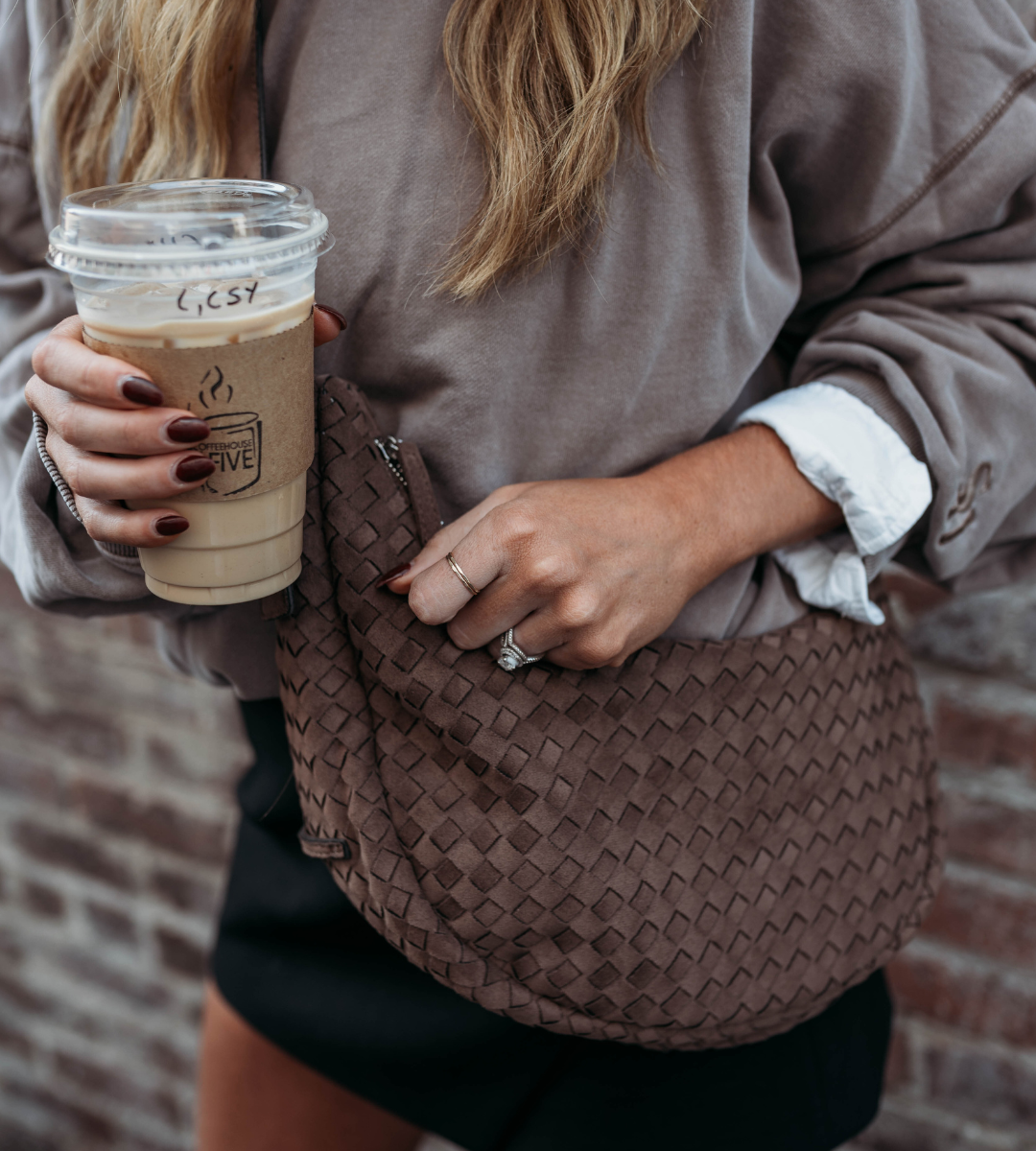 Brown Hand Woven Sling Bag