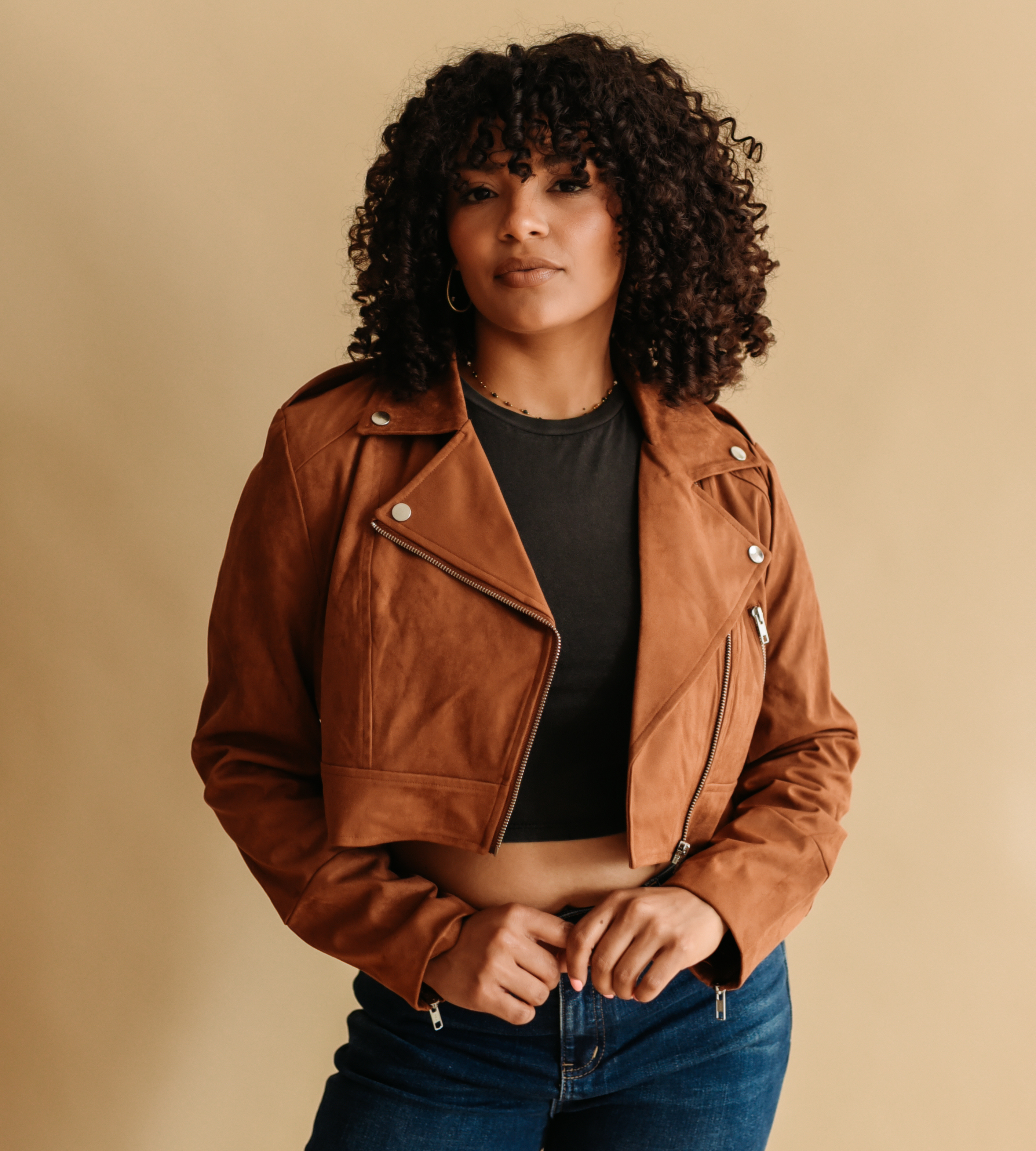 Cropped Moto Jacket (available in XL)
