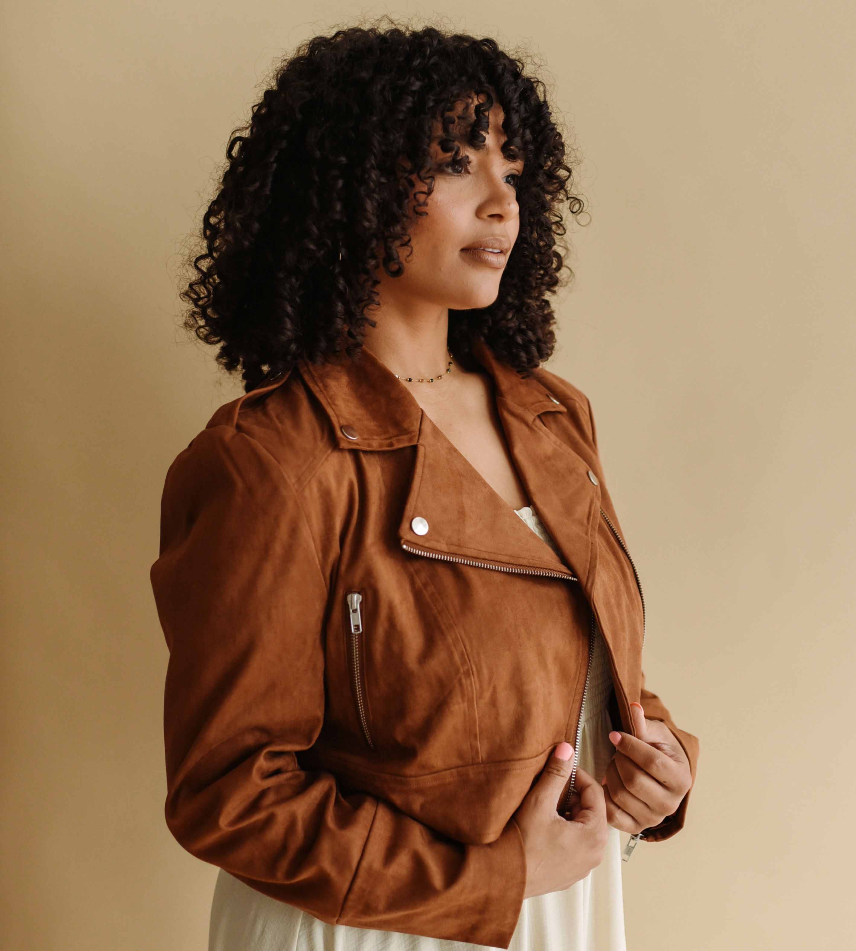 Cropped Moto Jacket (available in XL)