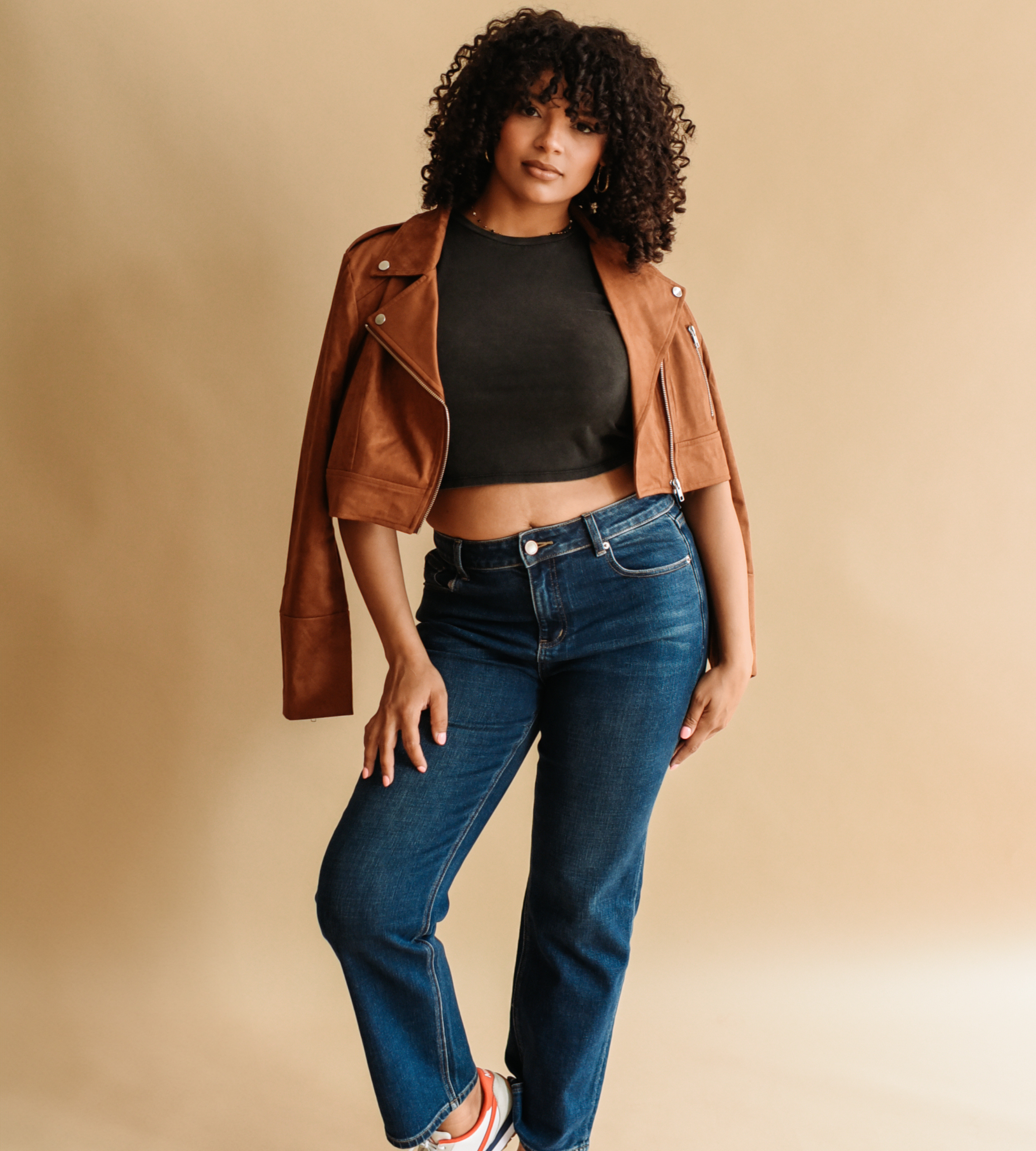 Cropped Moto Jacket (available in XL)