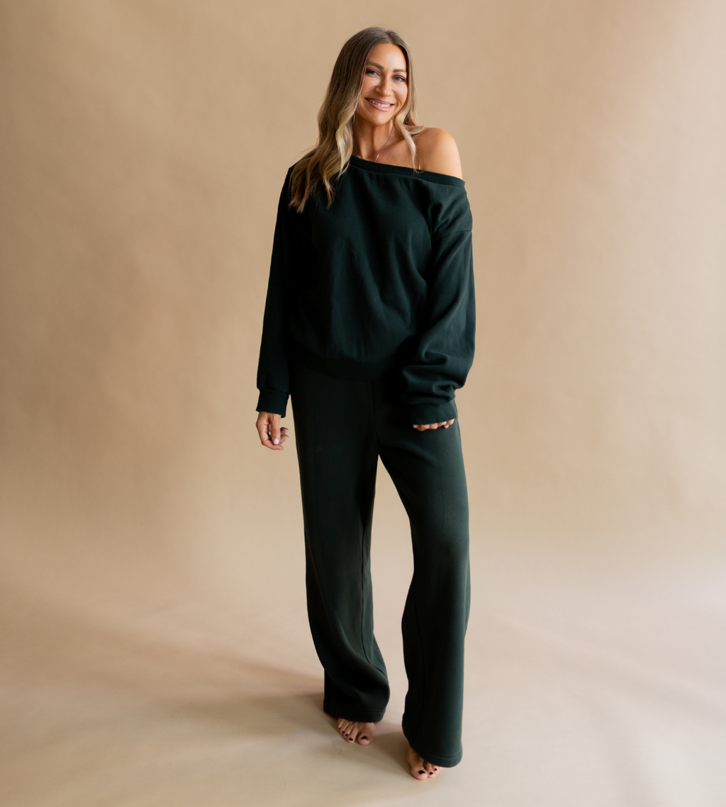 Slouchy Sweatshirt in Hunter Green