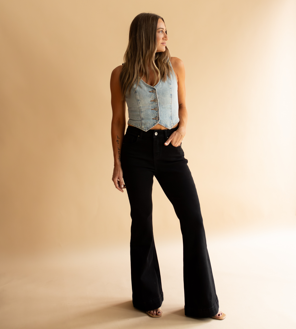 Ivy Flare Denim in Midnight