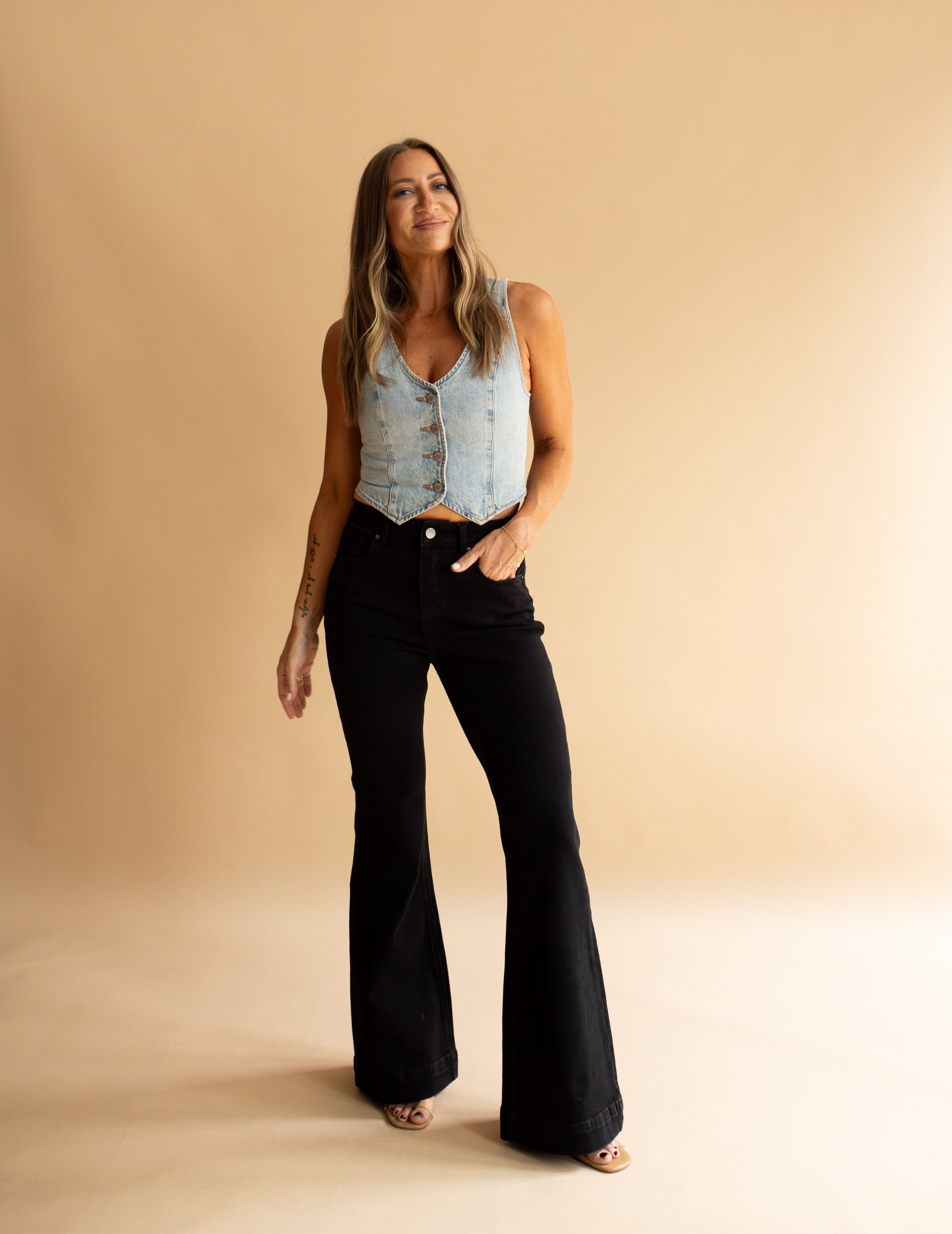 Ivy Flare Denim in Midnight