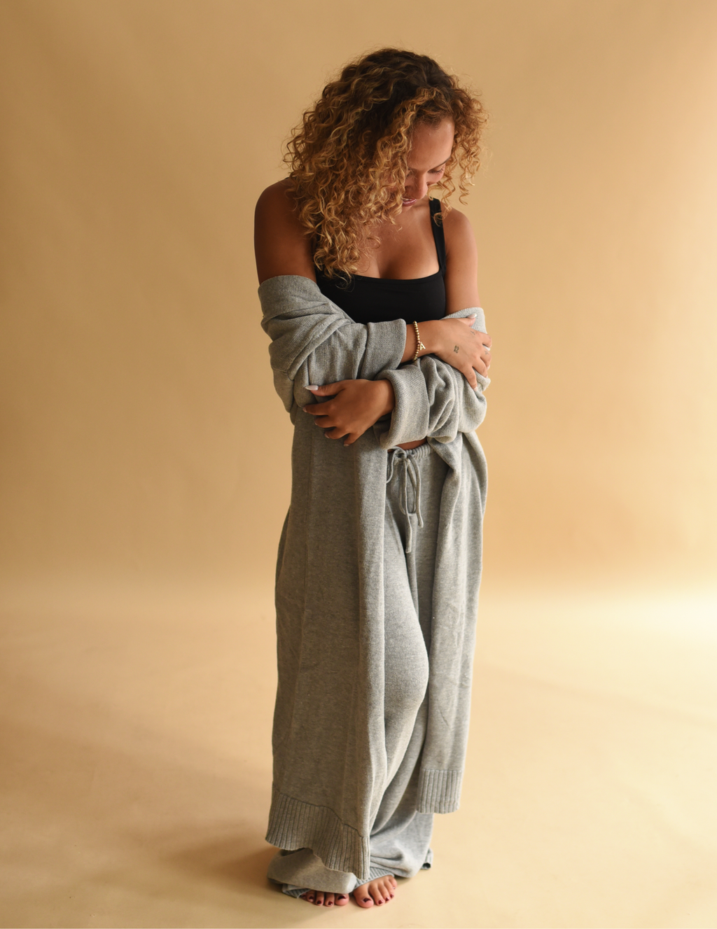 Slow Mornings Cardigan In Earl Grey