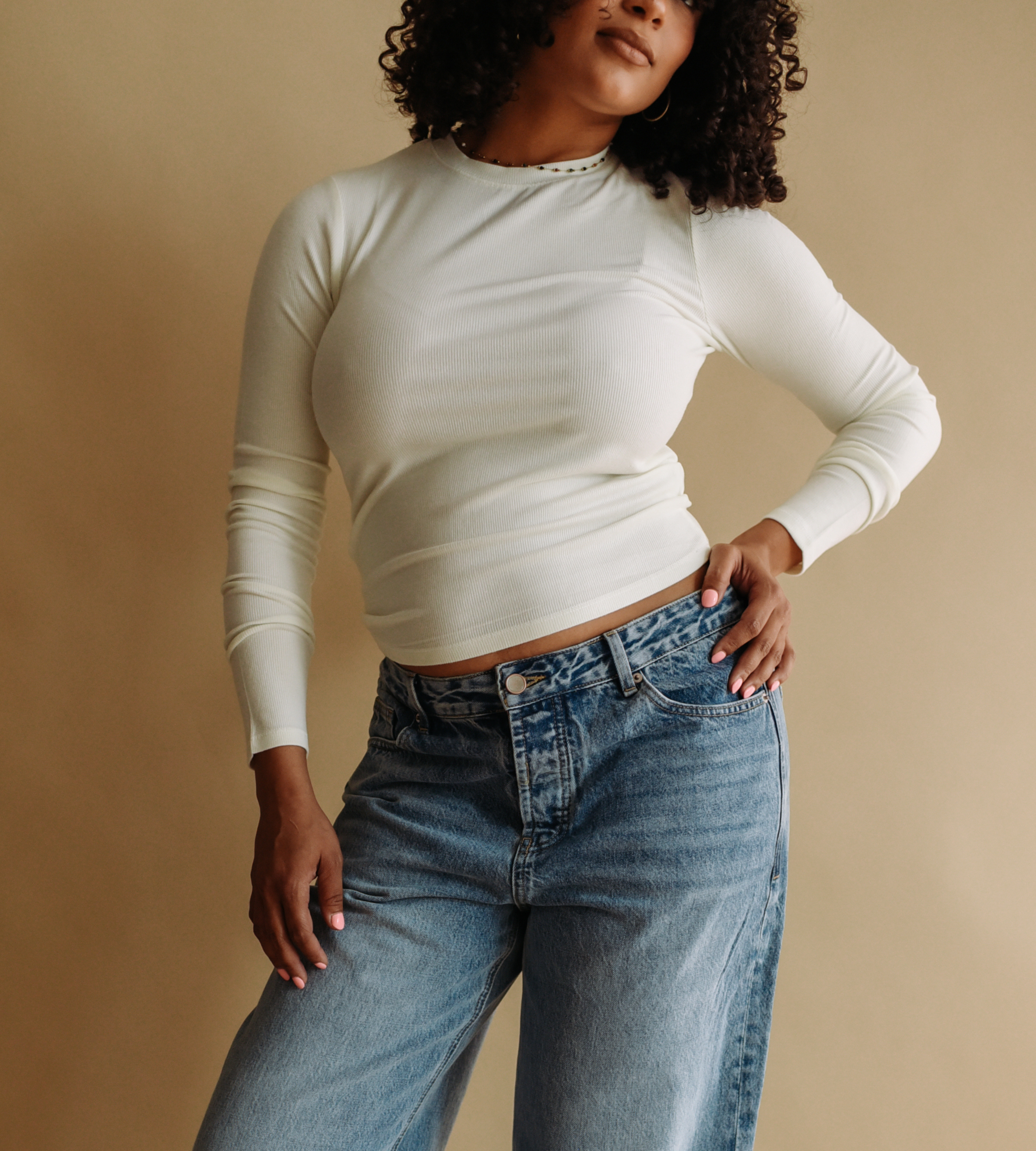 Ribbed Long Sleeved Tee (available in XL)