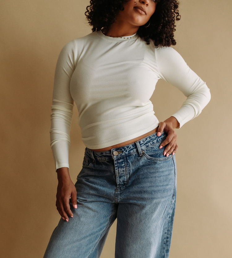 Ribbed Long Sleeved Tee (available in XL)
