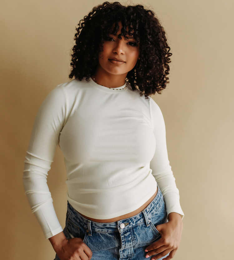 Ribbed Long Sleeved Tee (available in XL)