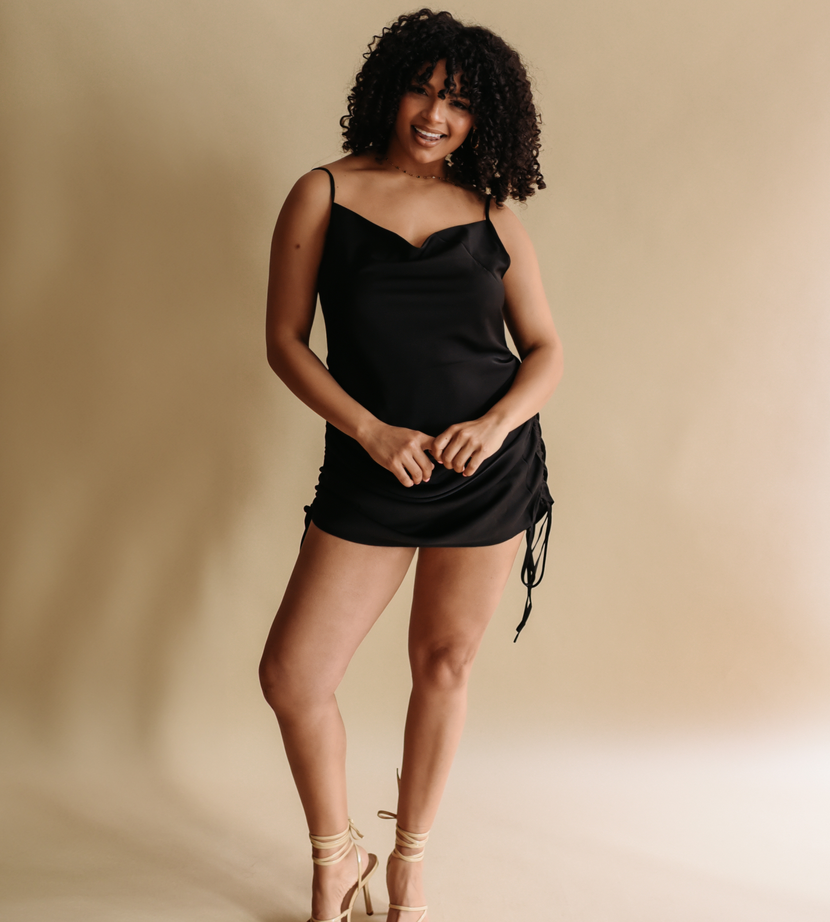 Convertible Slip Dress in Black (available in XL)