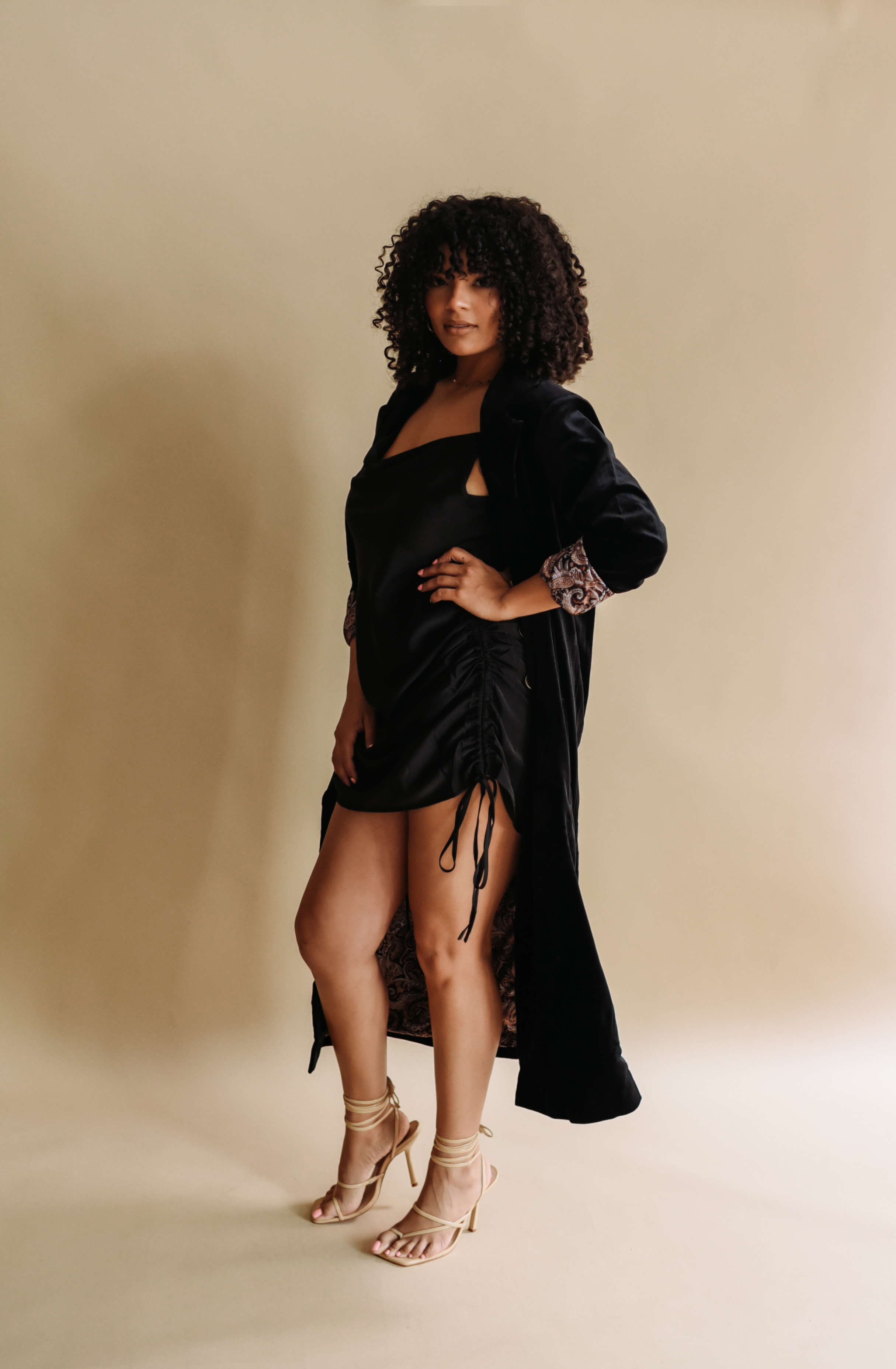 Convertible Slip Dress in Black (available in XL)