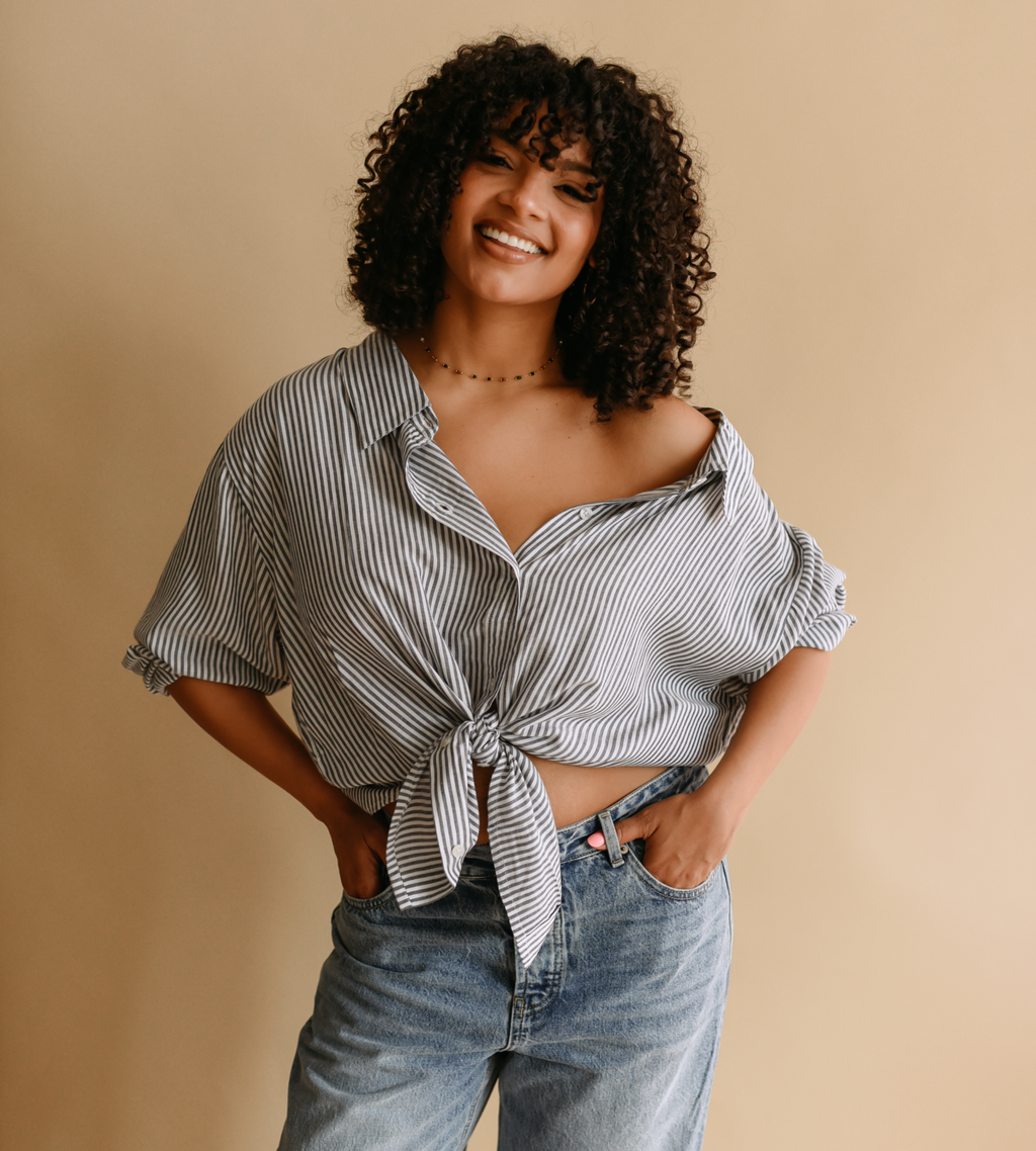 Striped Button-down Shirt (Plus Size)