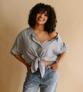 Striped Button-down Shirt (Plus Size)