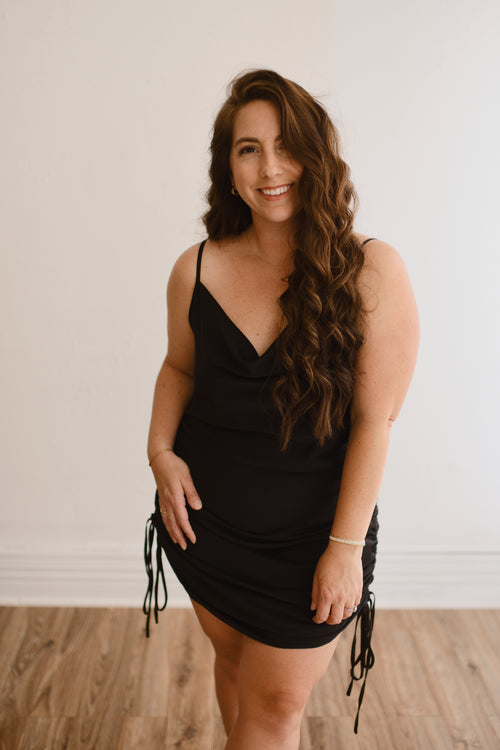 Convertible Slip Dress in Black (available in XL)