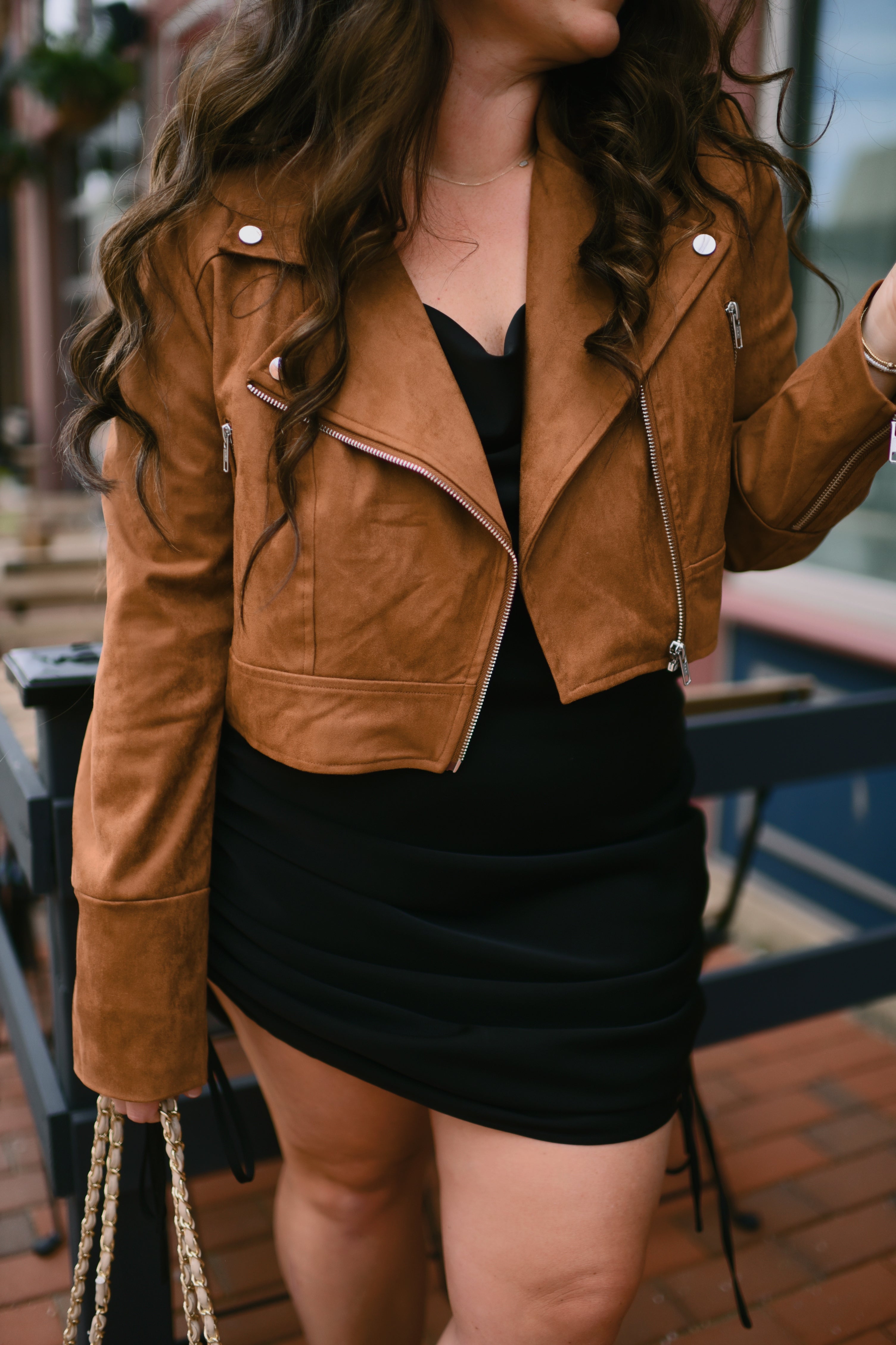 Cropped Moto Jacket (available in XL)