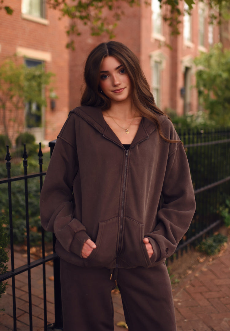 [New] Cocoa Fleece Zip-up Hoodie